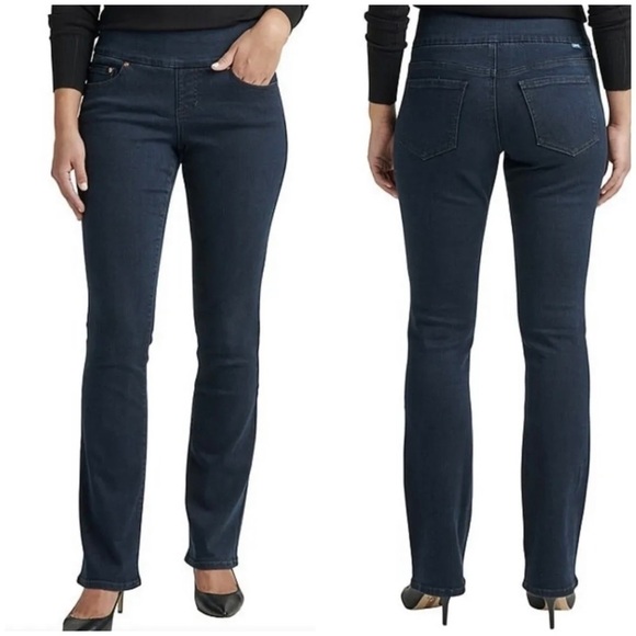 NWT JAG Womens Sz 4 Paley High Rise Boot Leg Pull On Jeans Midnight Blue Denim - Picture 1 of 12